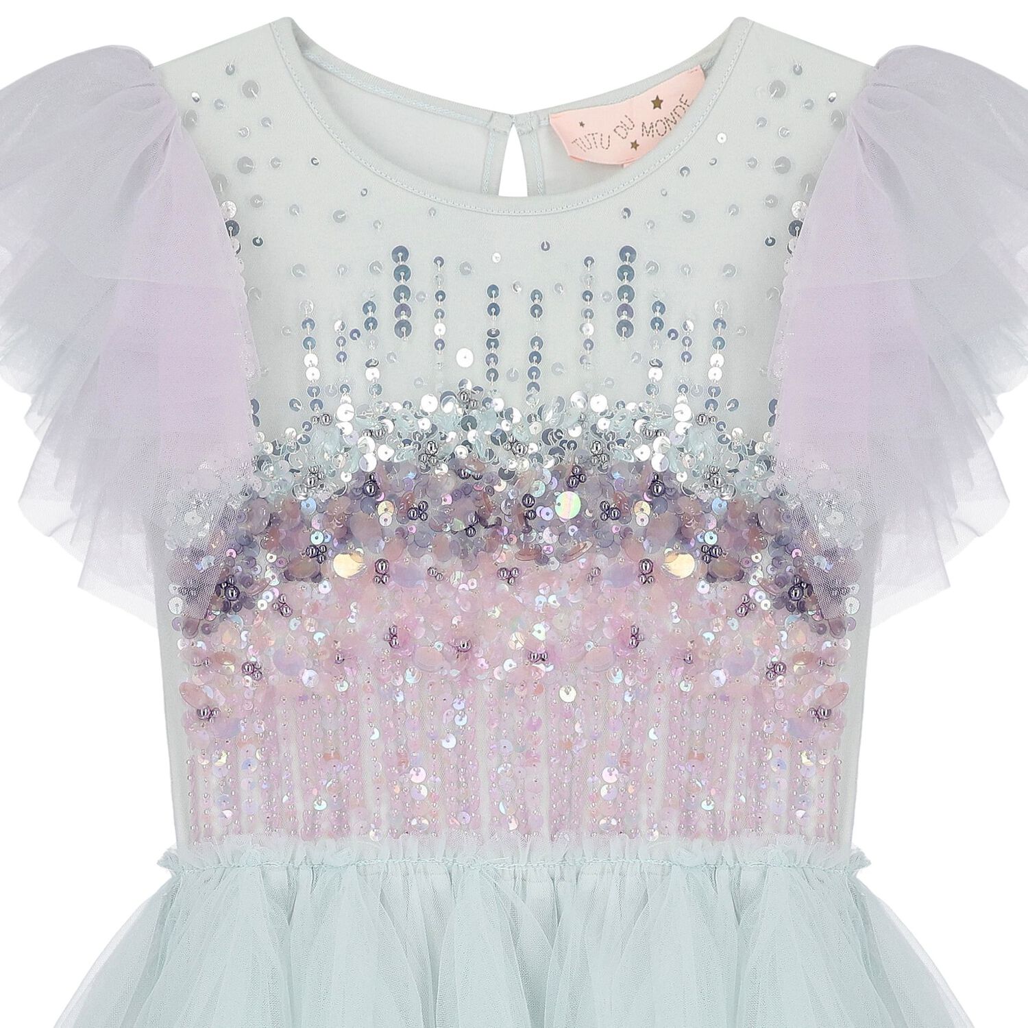 Girls Blue & Lilac Embellished Tulle Dress, 1, hi-res