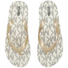 Girls Ivory Logo Flip Flops, 1, hi-res