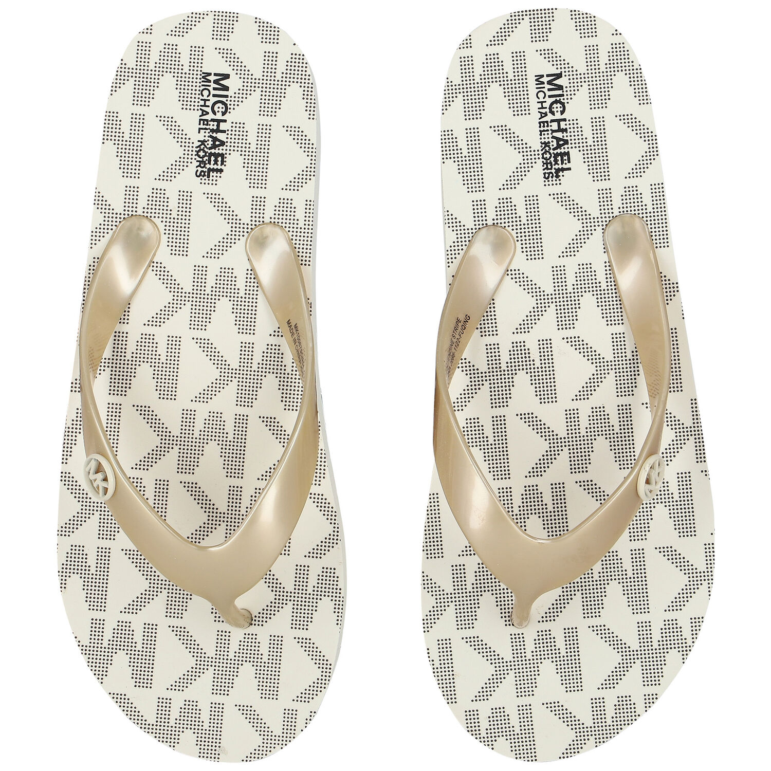 Girls Ivory Logo Flip Flops, 1, hi-res