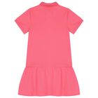 Girls Pink Logo Polo Dress, 2, hi-res