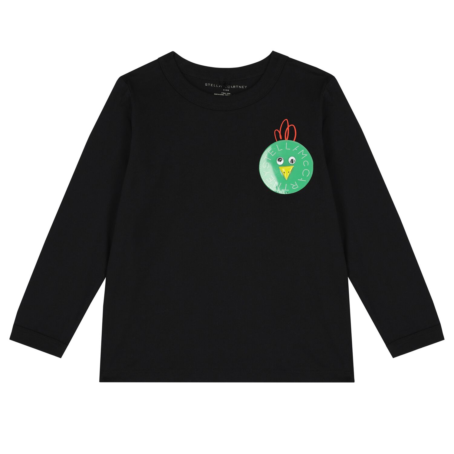 Boys Black Logo Long Sleeve Top, 1, hi-res