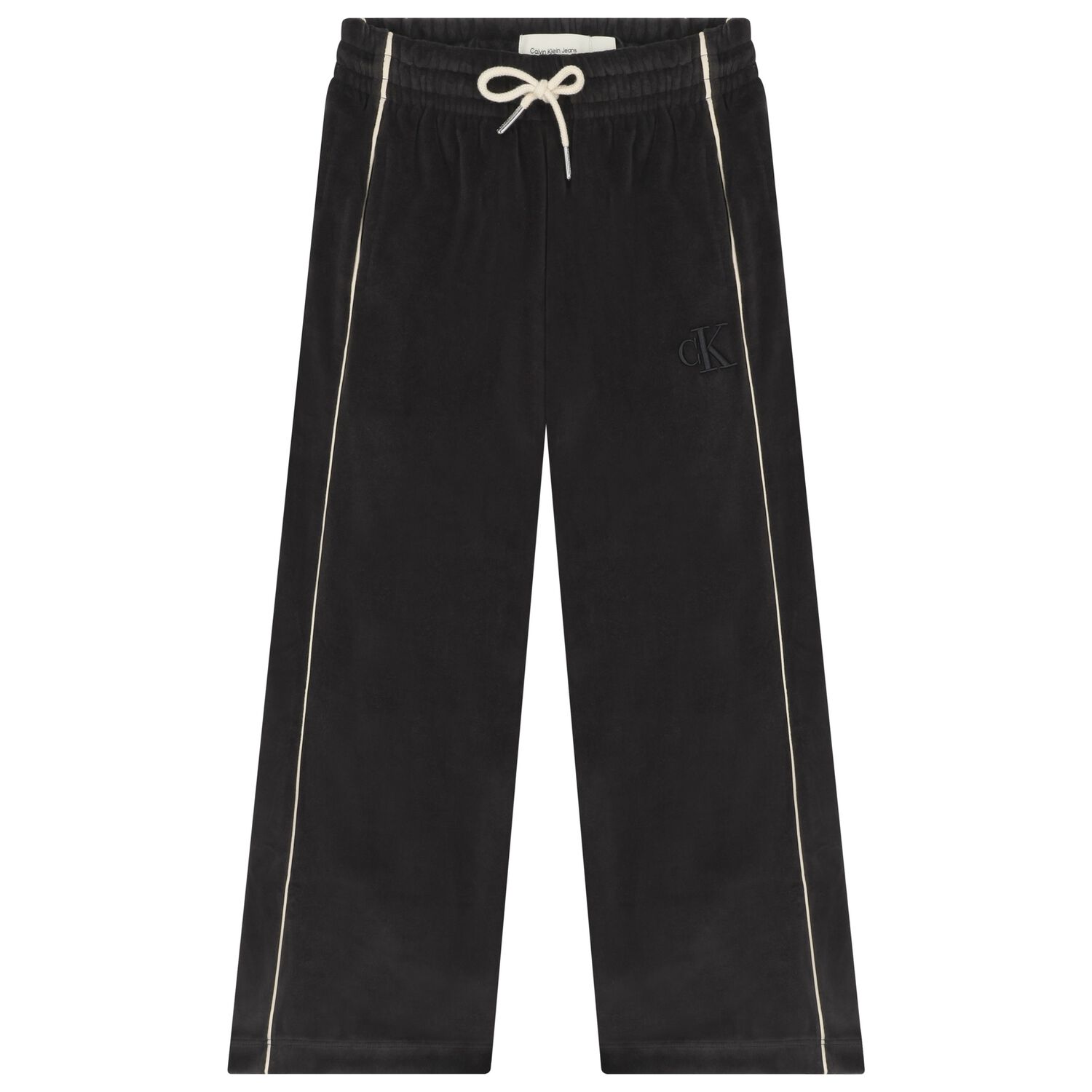 Girls Black Logo Trousers, 1, hi-res