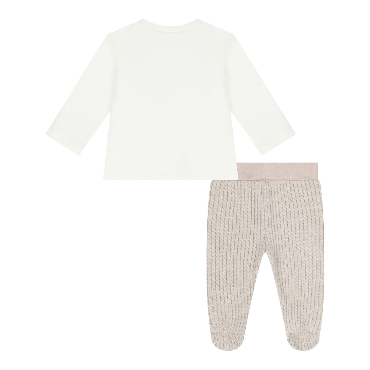 Baby Boys Ivory & Beige Trousers Set, 1, hi-res