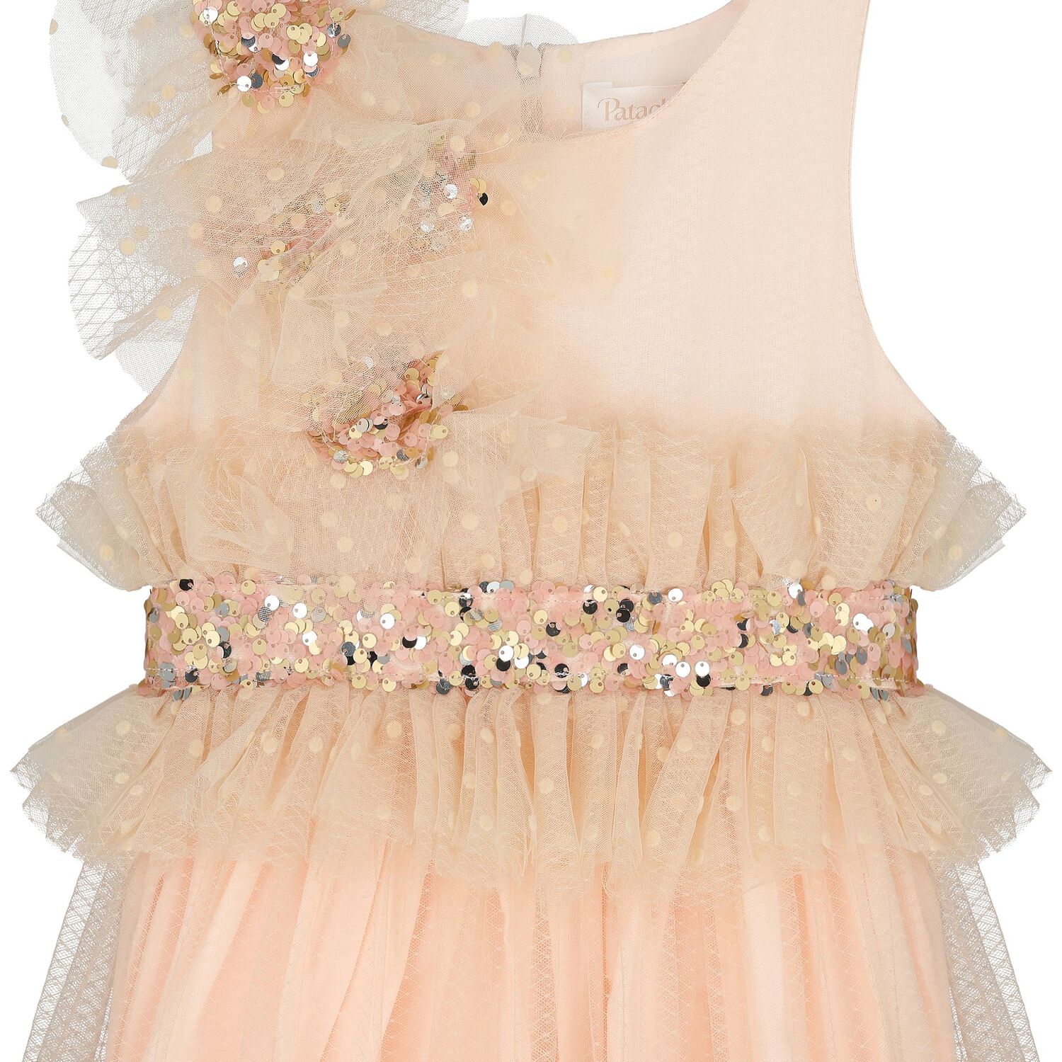  Girls Pink Sequin Tiered Dress, 1, hi-res