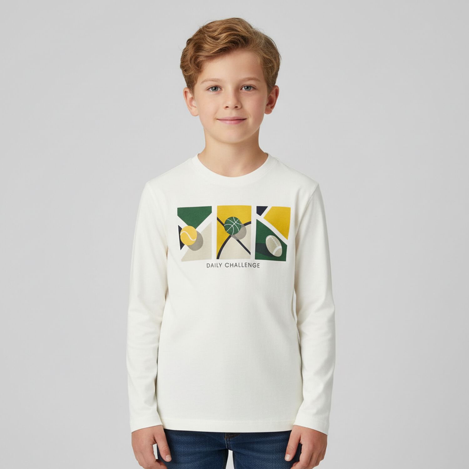 Boys Ivory Long Sleeve Top, 1, hi-res image number null