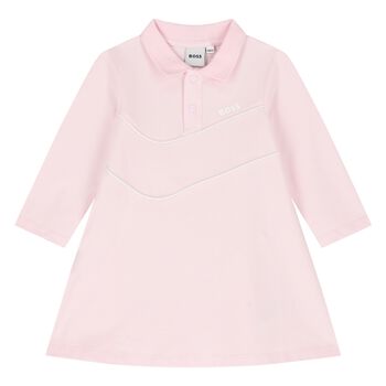 Younger Girls Pink Logo Polo Dress