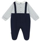 Baby Boys Navy & Blue Logo Babygrow, 1, hi-res