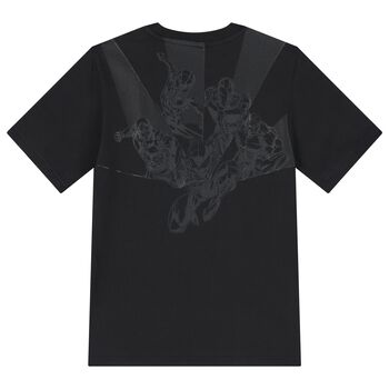 Boys Black Logo Marvel T-Shirt