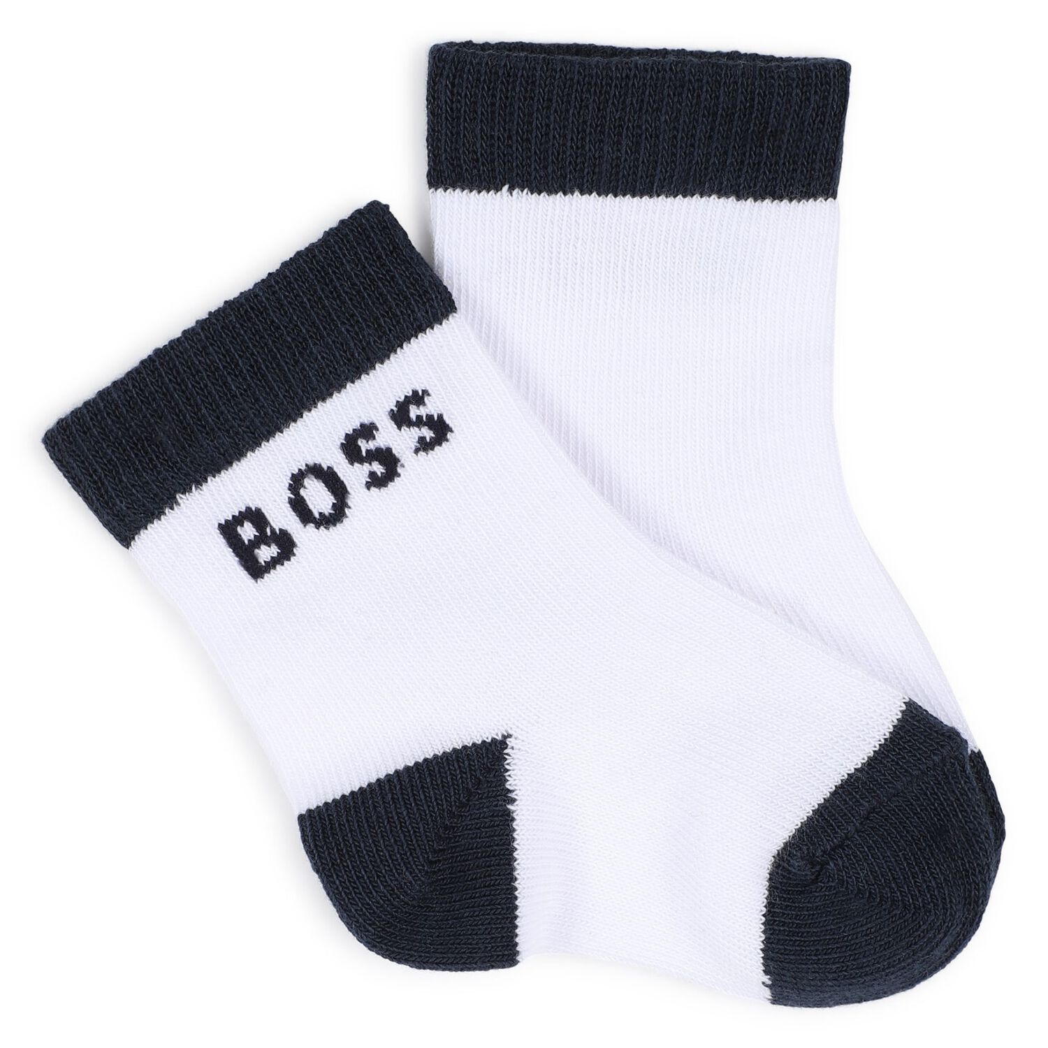 Baby Boys White, Blue & Navy Blue Logo Socks ( 3-Pack ) , 1, hi-res