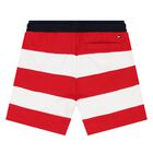 Boys Red & White Stripe Shorts, 1, hi-res