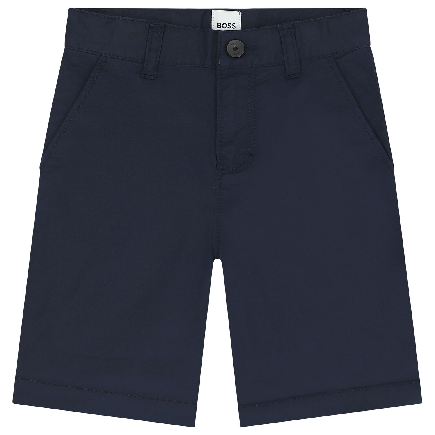 Boys Navy Blue Chino Shorts, 3, hi-res