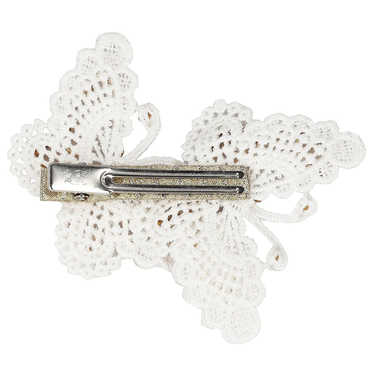 Girls White & Gold Embellished Butterfly Hair Clip, 3, hi-res image number null