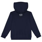 Boys Navy Blue Hooded Top, 1, hi-res