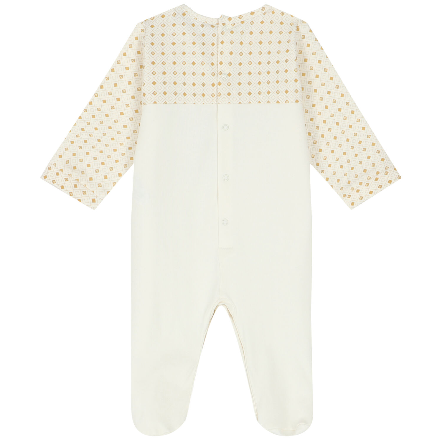 Ivory & Gold Logo Babygrow, 2, hi-res