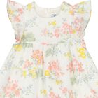 Baby Girls Ivory Floral Dress, 1, hi-res