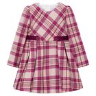 Girls Pink & Beige Plaid Dress, 1, hi-res
