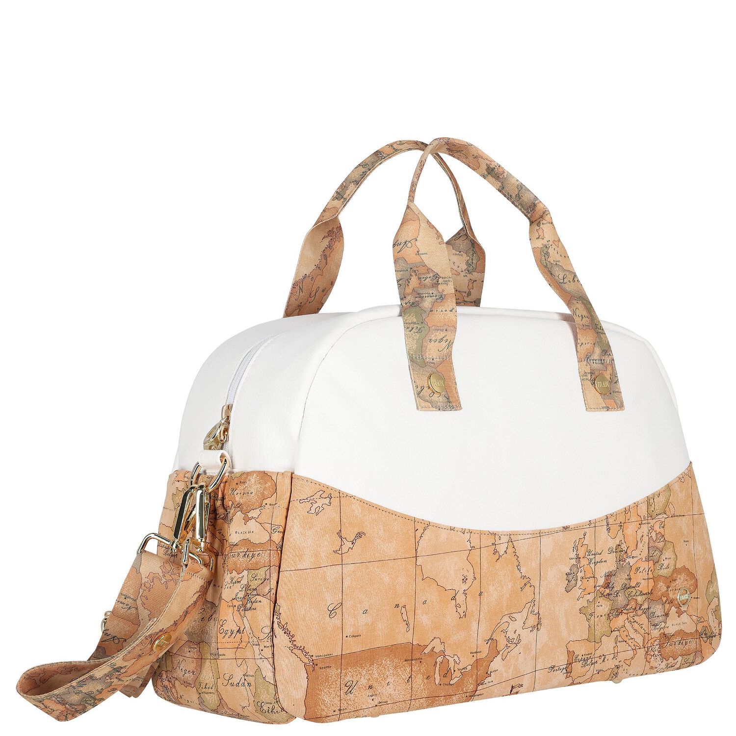 White & Beige Geo Map Baby Changing Bag, 1, hi-res image number null