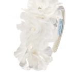Girls Ivory Flower Headband, 2, hi-res