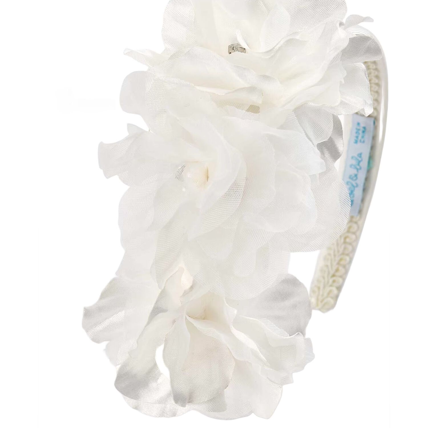 Girls Ivory Flower Headband, 2, hi-res