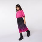 Girls Black & Pink Logo Pleated Skirt, 1, hi-res
