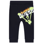 Baby Boys Orange & Navy Blue Bodysuit Set, 1, hi-res