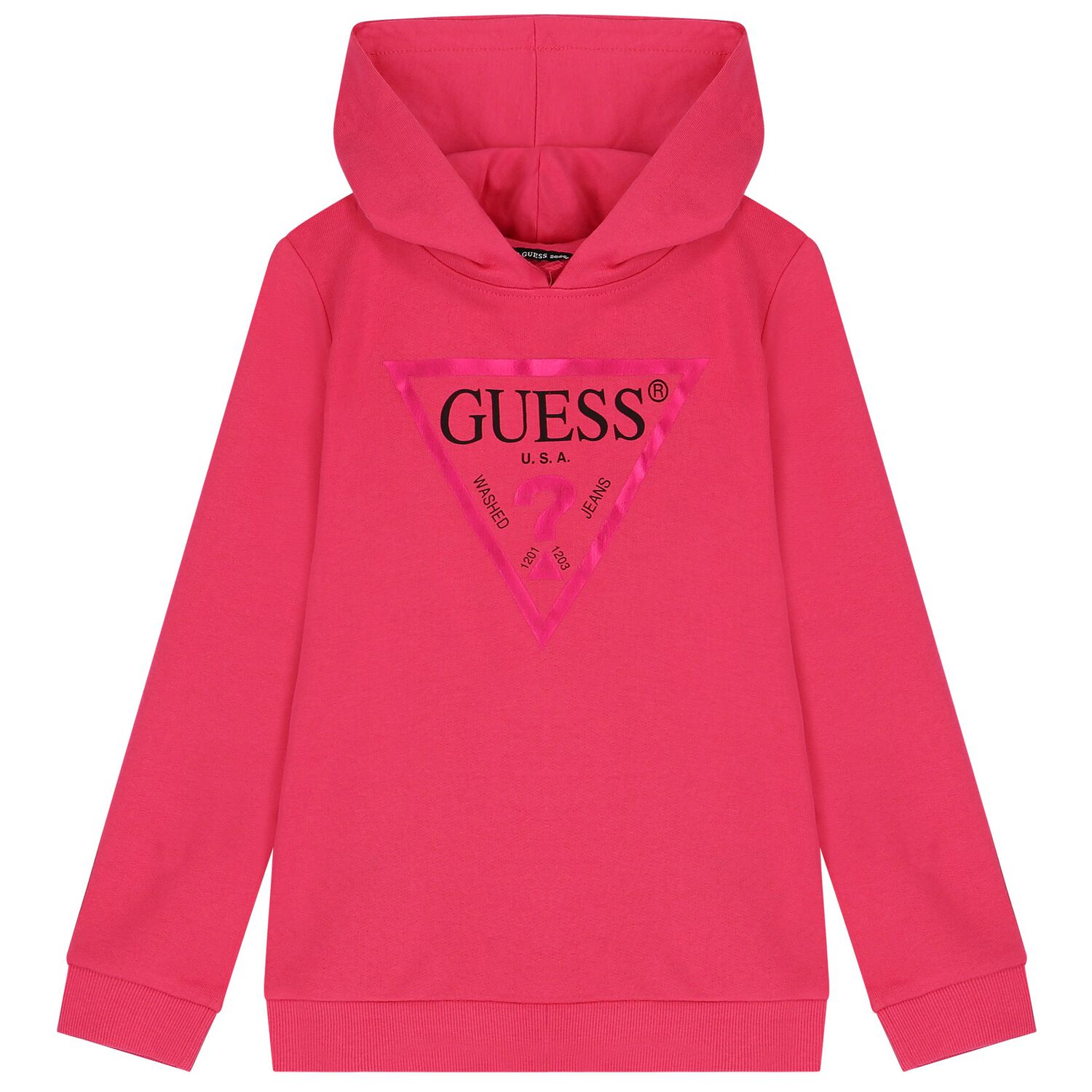 Girls Pink Logo Hooded Top, 4, hi-res