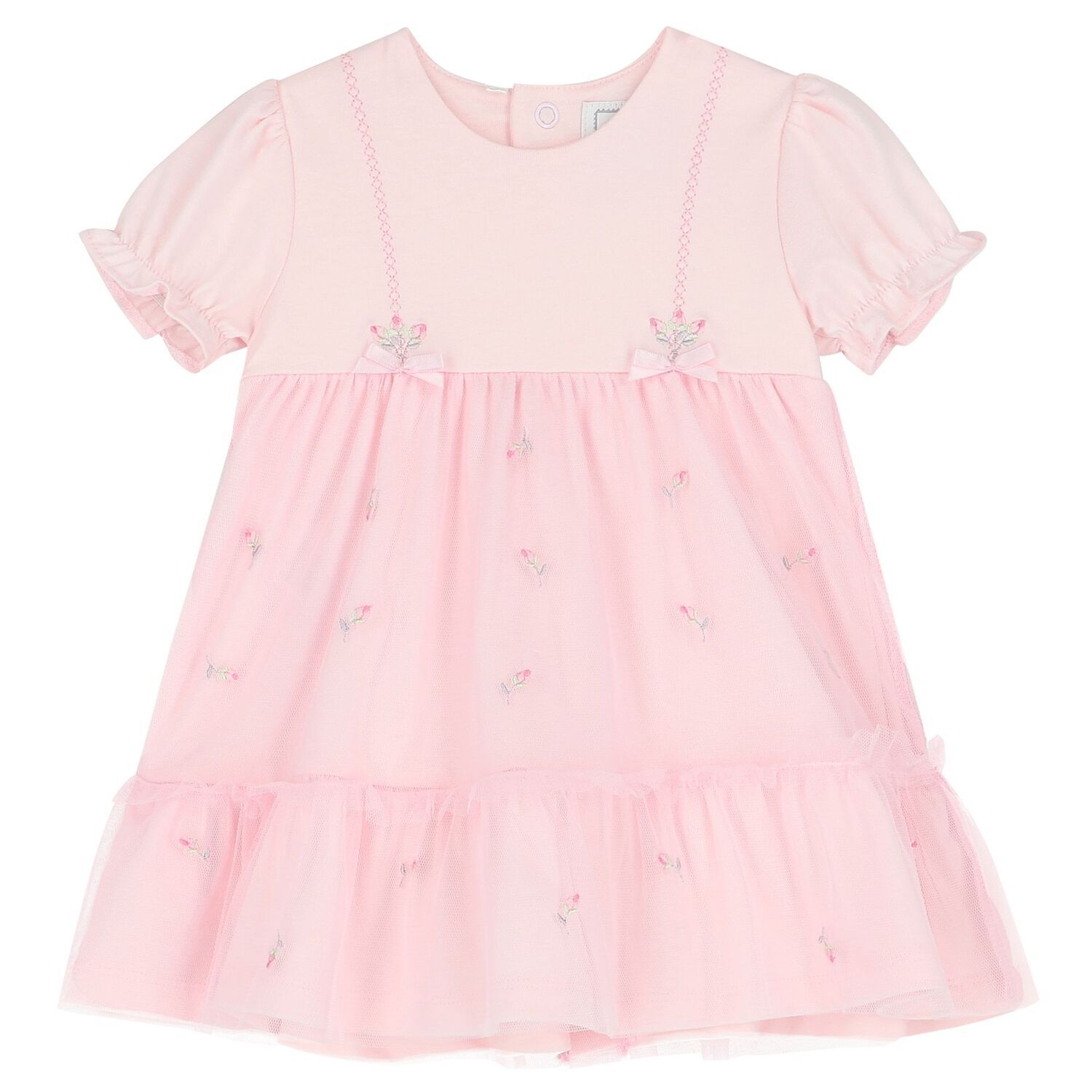 Baby Girls Pink Tulle Dress Set, 1, hi-res