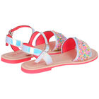Girls Iridescent Silver Sequin Sandals, 1, hi-res