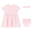 Baby Girls Pink Logo Dress Set, 1, hi-res