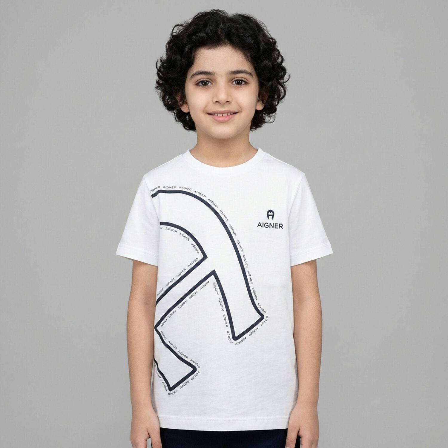 Boys White Logo T-Shirt, 1, hi-res