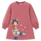 Girls Pink Printed Dress, 3, hi-res