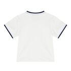 Baby Boys White & Navy Blue Logo Dungaree Set, 1, hi-res