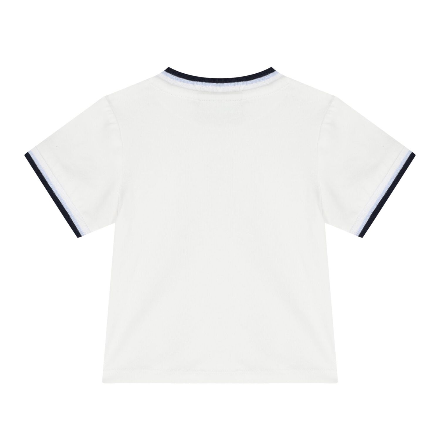 Baby Boys White & Navy Blue Logo Dungaree Set, 1, hi-res