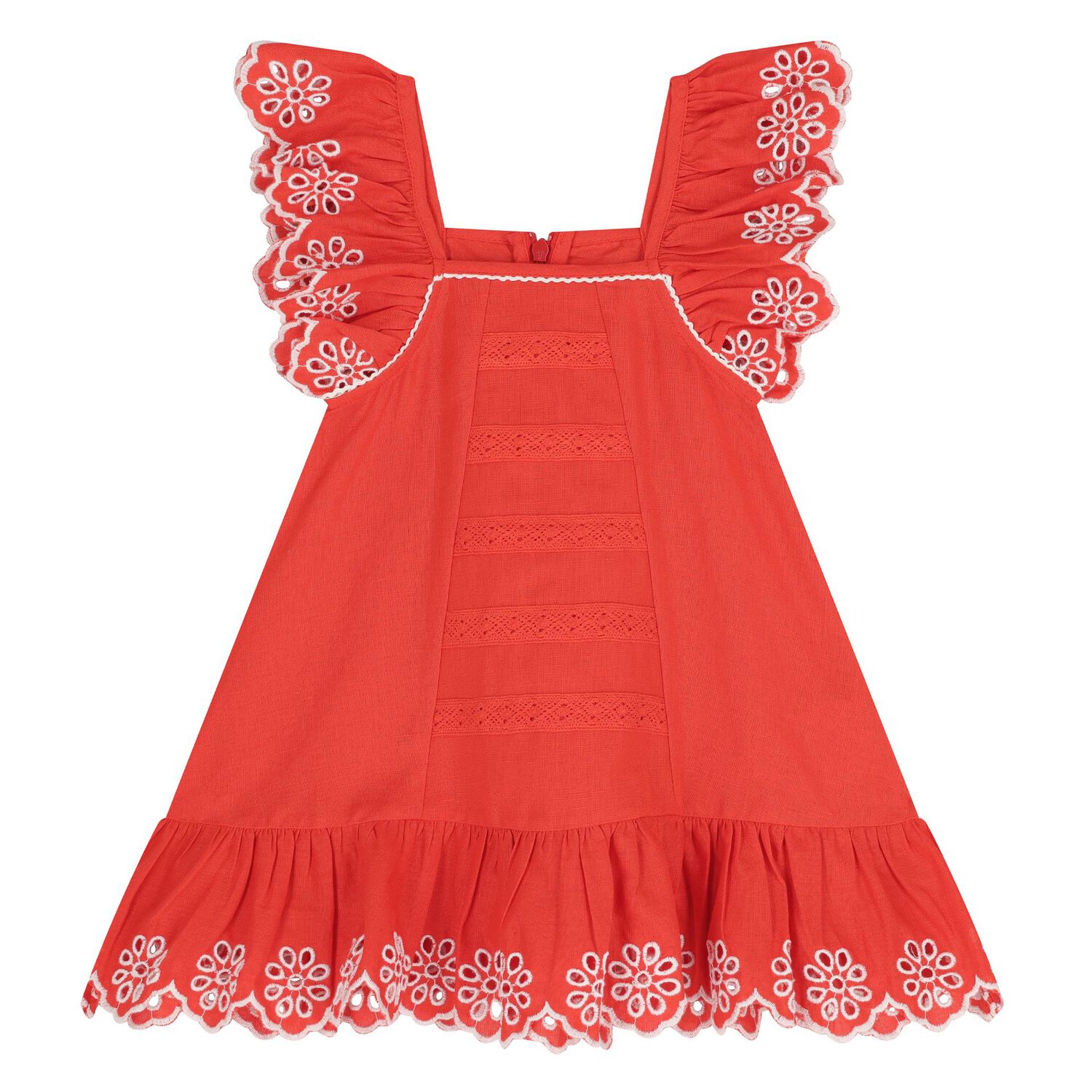 Younger Girls Red Dress Set, 1, hi-res