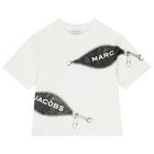 Boys Ivory Zipped Logo T-Shirt, 1, hi-res