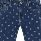Girls Blue Denim Logo Jeans, 1, hi-res