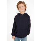 Boys Navy Blue Logo Hooded Top, 1, hi-res