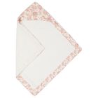 Baby Girls Ivory & Pink Toile De Jouy Hooded Towel, 3, hi-res