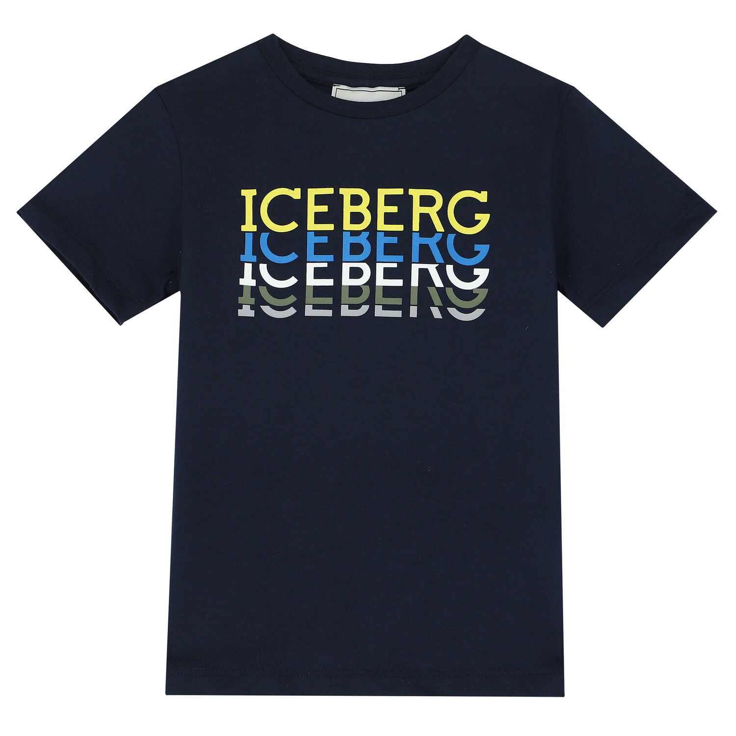 Younger Boys Navy Logo T-Shirt, 1, hi-res