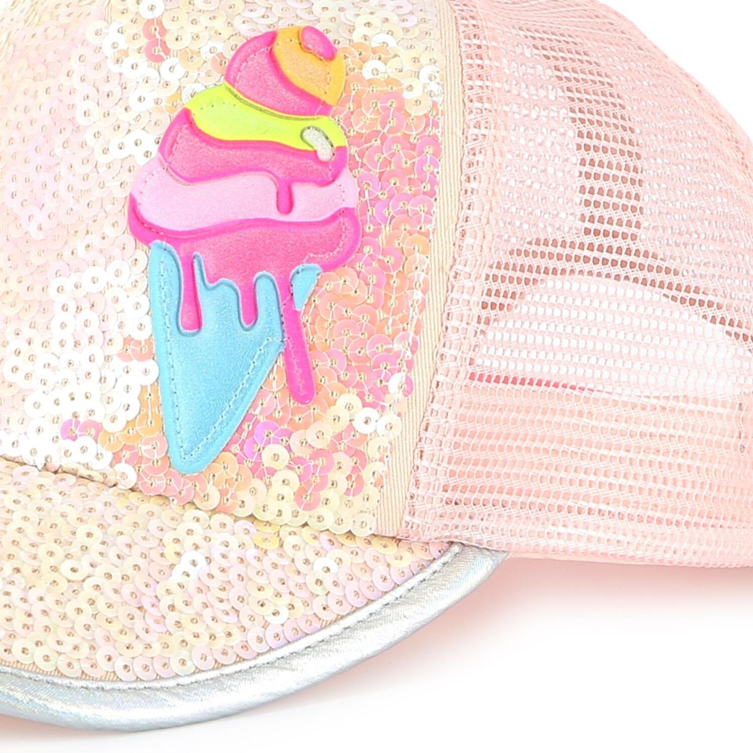 Girls Pink Embellished Ice Cream Cap, 1, hi-res