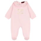 Baby Girls Pink & Gold Logo Babygrow, 2, hi-res