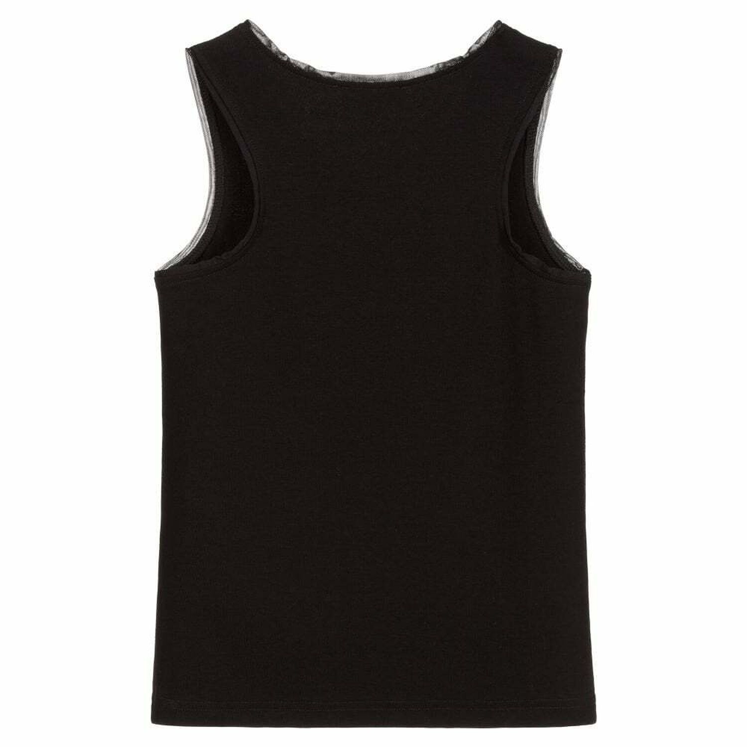 Girls Black Logo Top, 1, hi-res