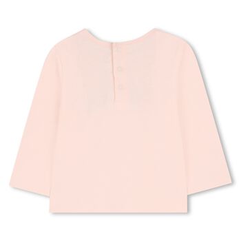 Younger Girls Ivory Logo Long Sleeve Top