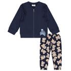 Younger Girls Navy Blue Logo Tracksuit, 1, hi-res