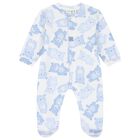 Baby Boys White & Blue Teddy Bear Babygrow, 1, hi-res