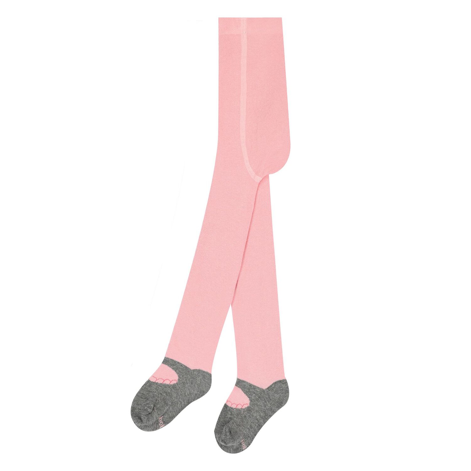 Younger Girls Pink & Grey Logo Tights, 1, hi-res