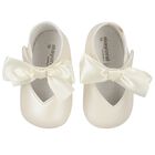 Baby Girls Ivory Bow Pre Walker Shoes, 2, hi-res