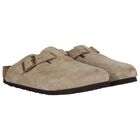 Beige Logo Suede Leather Clog, 1, hi-res