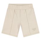 Younger Boys Beige Logo Shorts, 1, hi-res