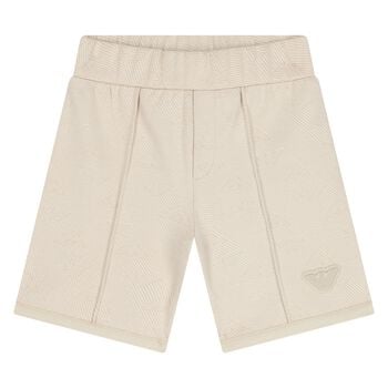 Younger Boys Beige Logo Shorts